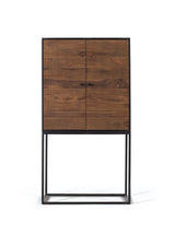 Giner and Colomer - 2-Door Rosewood & Mango Wood Cabinet With Metal Base