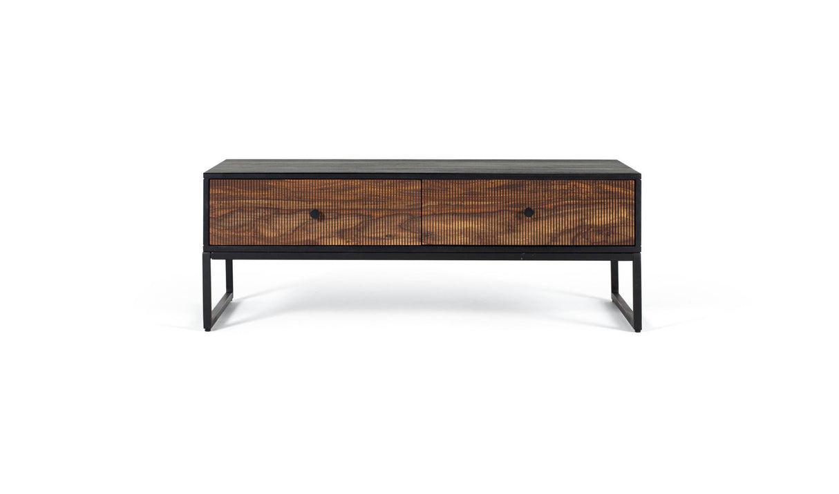 Giner and Colomer - 2-Drawer Rosewood & Mango Wood Coffee Table With Metal Base