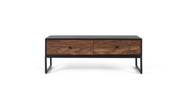 Giner and Colomer - 2-Drawer Rosewood & Mango Wood Coffee Table With Metal Base