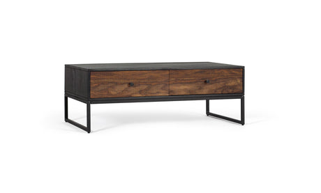 Giner and Colomer - 2-Drawer Rosewood & Mango Wood Coffee Table With Metal Base