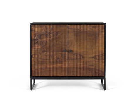 Giner and Colomer - 2-Door Console In Rosewood & Mango Wood, Metal Base