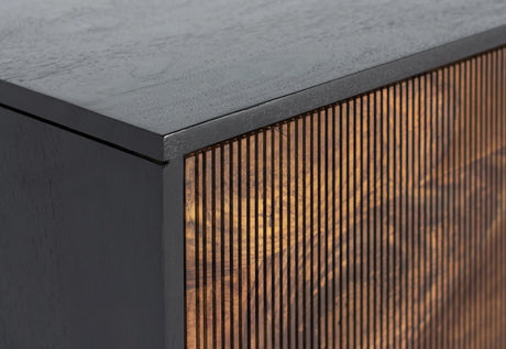 Giner and Colomer - 2-Door Console In Rosewood & Mango Wood, Metal Base