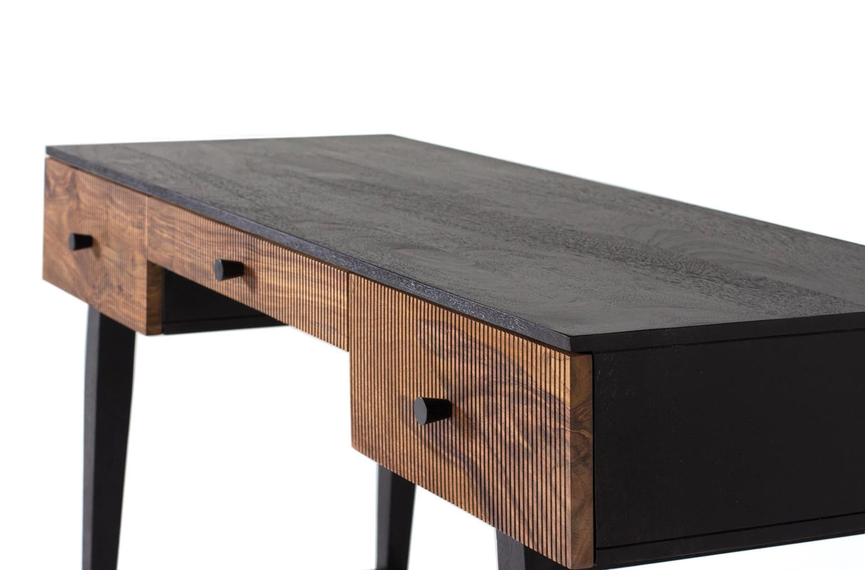 Giner and Colomer - Rosewood & Mango Wood Drawer Desk With Metal Base