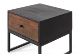 Giner and Colomer - 1-Drawer Table In Rosewood & Mango Wood, Metal Base