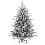 147/186 Flocked Christmas Tree with 8 Lighting Modes-S