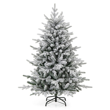 147/186 Flocked Christmas Tree with 8 Lighting Modes-S