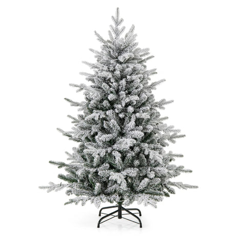 147/186 Flocked Christmas Tree with 8 Lighting Modes-S