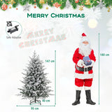 147/186 Flocked Christmas Tree with 8 Lighting Modes-S
