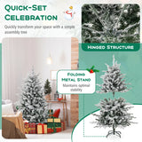 147/186 Flocked Christmas Tree with 8 Lighting Modes-S