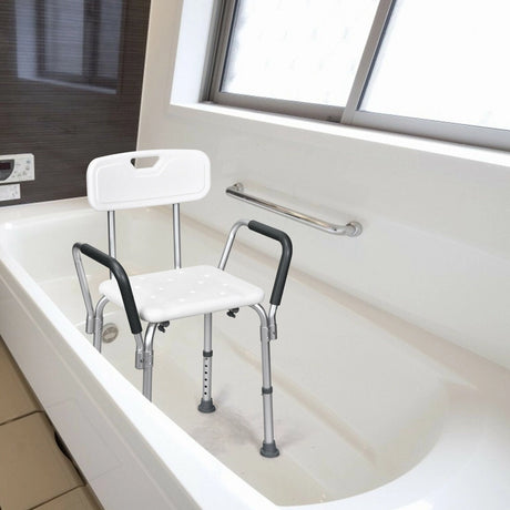 6 Adjustable Height Safety Bathtub Shower Chair with 330lbs Large Weight Capacity