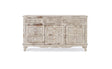 Giner and Colomer - Crackled White Mango Wood Sideboard With 3 Hand-Carved Doors