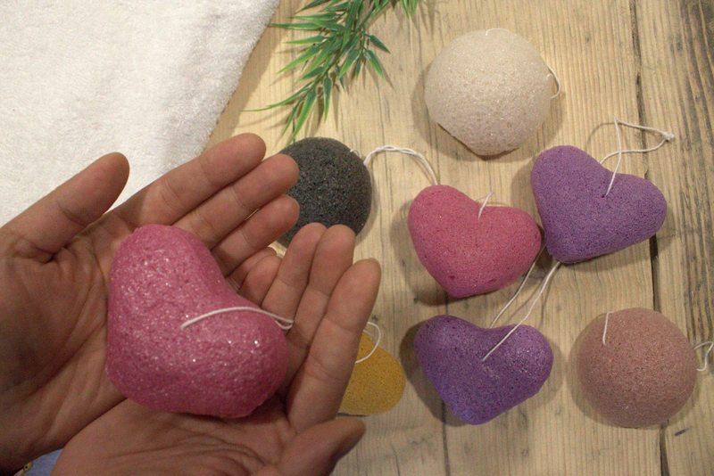 Konjac Heart Sponge - Peach