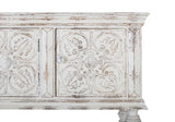 Giner and Colomer - Mango Wood Console With 3 Hand-Carved Doors & Turned Legs