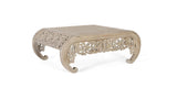 Giner and Colomer - Whitewashed Hand-Carved Mango Wood Coffee Table