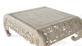 Giner and Colomer - Whitewashed Hand-Carved Mango Wood Coffee Table