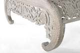 Giner and Colomer - Whitewashed Hand-Carved Mango Wood Coffee Table