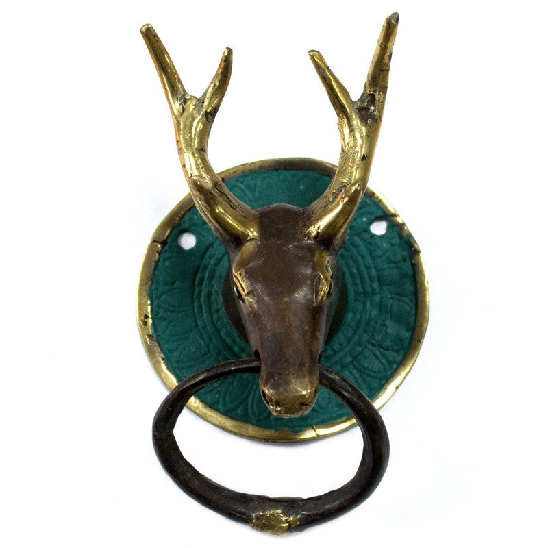 Brass Door Knocker - Stags Head