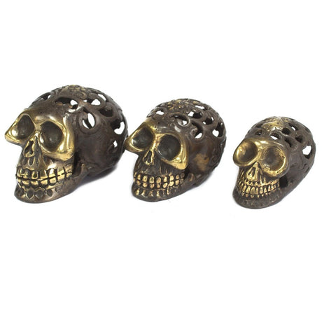 Vintage Brass Skull - Lrg