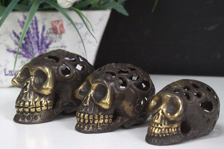 Vintage Brass Skull - Med