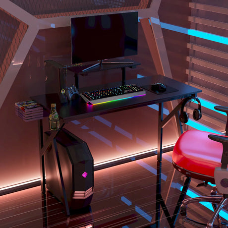 120 x 55 cm Black Gaming Desk for Home Office Workstation