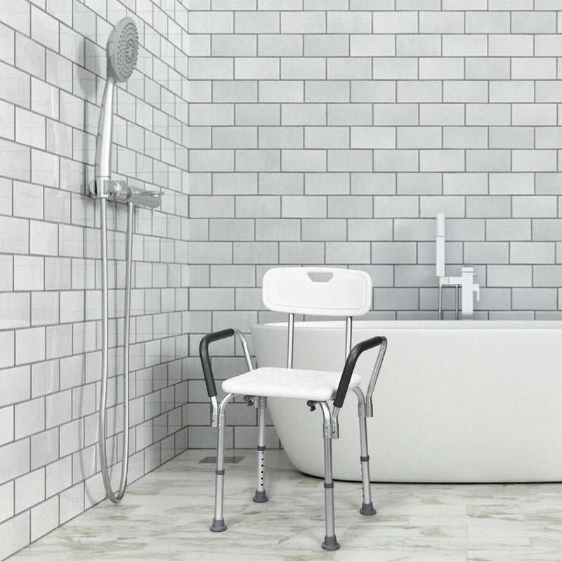 6 Adjustable Height Safety Bathtub Shower Chair with 330lbs Large Weight Capacity