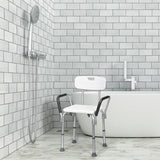 6 Adjustable Height Safety Bathtub Shower Chair with 330lbs Large Weight Capacity