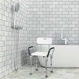 6 Adjustable Height Safety Bathtub Shower Chair with 330lbs Large Weight Capacity