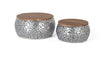 Giner and Colomer - Set Of 2 Mango Wood & Aluminum Coffee Tables