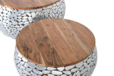 Giner and Colomer - Set Of 2 Mango Wood & Aluminum Coffee Tables