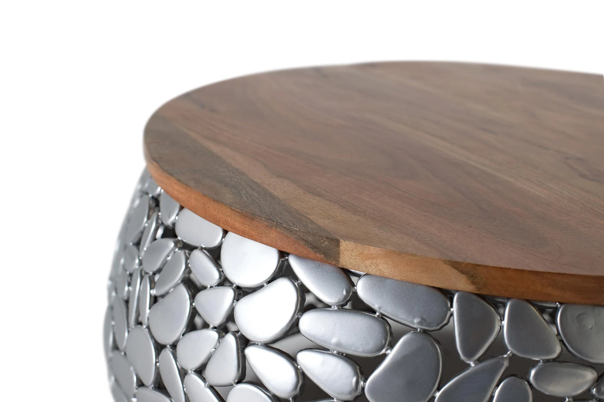 Giner and Colomer - Set Of 2 Mango Wood & Aluminum Coffee Tables