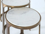 Giner and Colomer - Set Of 3 Aluminum Tables With Marble Tops