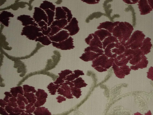 Eleganza Large Floral Cranberry / SR17303 (Per Metre)