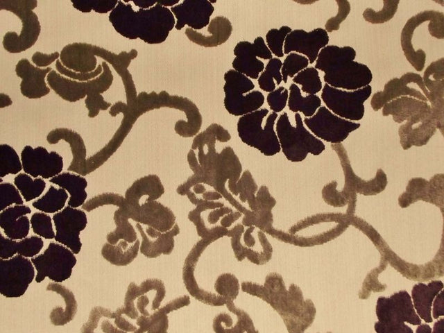 Eleganza Floral 2 Colour Damson/Grey / SR17253 (Per Metre)