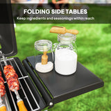 Outsunny Two-Burner Portable Suitcase BBQ - Black