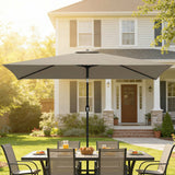 Outsunny Garden Parasol, Parasol Umbrella with Crank Handle, Tilt Function, Polyester Canopy, Khaki