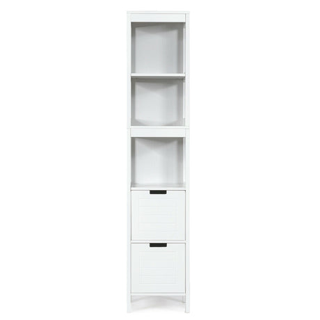 5-Tier Multifunctional  Bathroom Floor Cabine Storage with 2 Drawers
