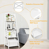 Modern 4-Tier Ladder with Storage Shelf for Home and Office