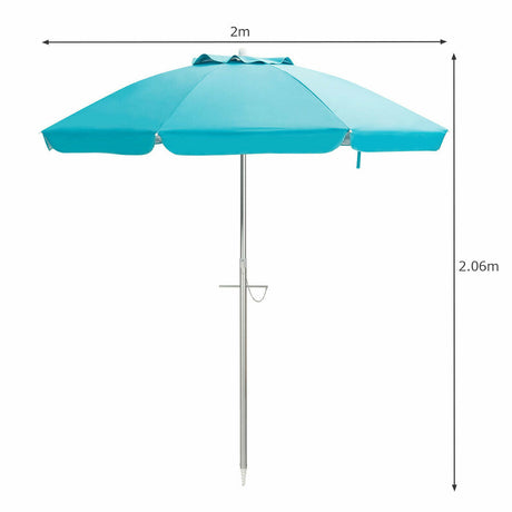 2m Sun Umbrella - Tilts with UPF 50+ Protection-Blue