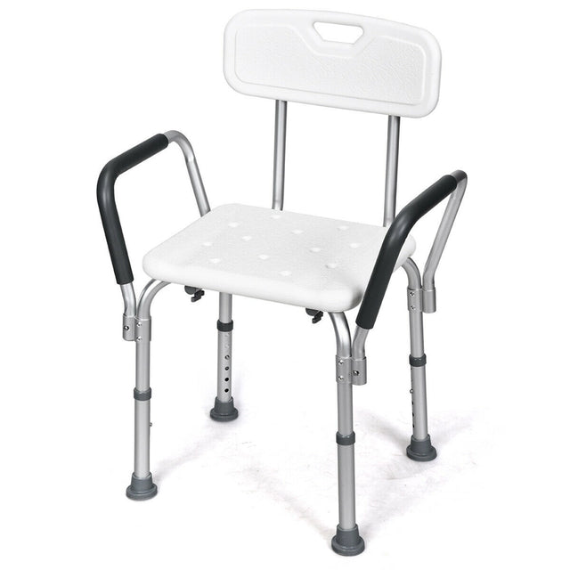 6 Adjustable Height Safety Bathtub Shower Chair with 330lbs Large Weight Capacity