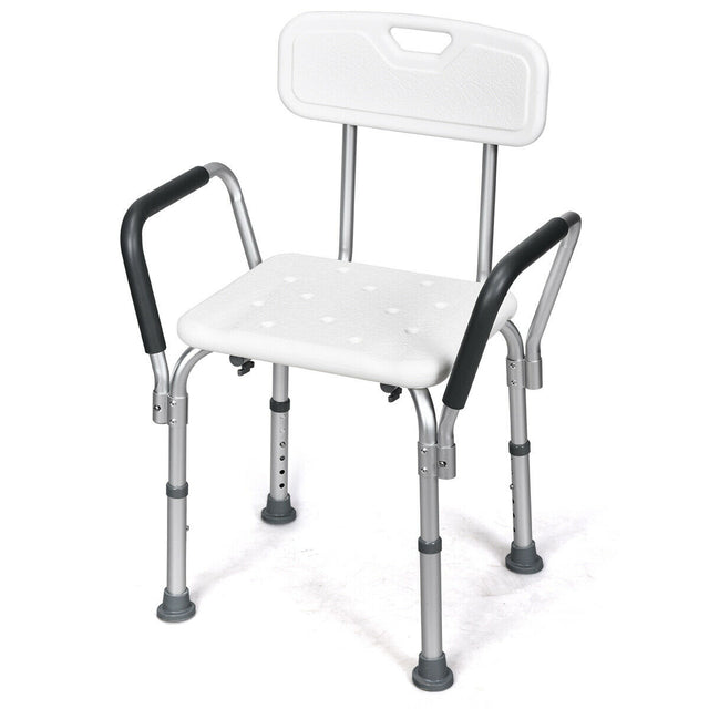 6 Adjustable Height Safety Bathtub Shower Chair with 330lbs Large Weight Capacity