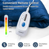 150 x 200 cm Electric Heated Blanket with 4 Heating Levels-Blue