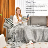 150 x 200 cm Electric Heated Blanket with 4 Heating Levels-Grey