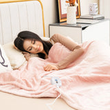 150 x 200 cm Electric Heated Blanket with 4 Heating Levels-Pink