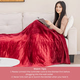 150 x 200 cm Electric Heated Blanket with 4 Heating Levels-Red