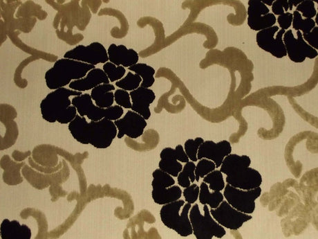 Eleganza Floral 2 Colour Ebony/Gold / SR17254 (Per Metre)