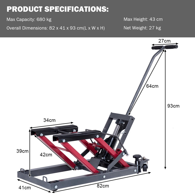 Motorcycle ATV Jack Lift Stand Bike Hoist