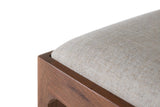 Giner and Colomer  Set Of 2 Acacia Wood Chairs Upholstered In Beige Fabric