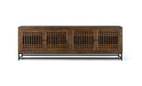 Giner and Colomer - 4-Door Acacia Wood TV Cabinet With Metal Base