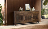 Giner and Colomer - Acacia Wood Sideboard With 3 Doors & 3 Drawers