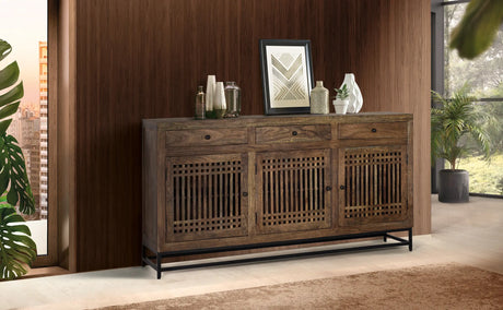 Giner and Colomer - Acacia Wood Sideboard With 3 Doors & 3 Drawers